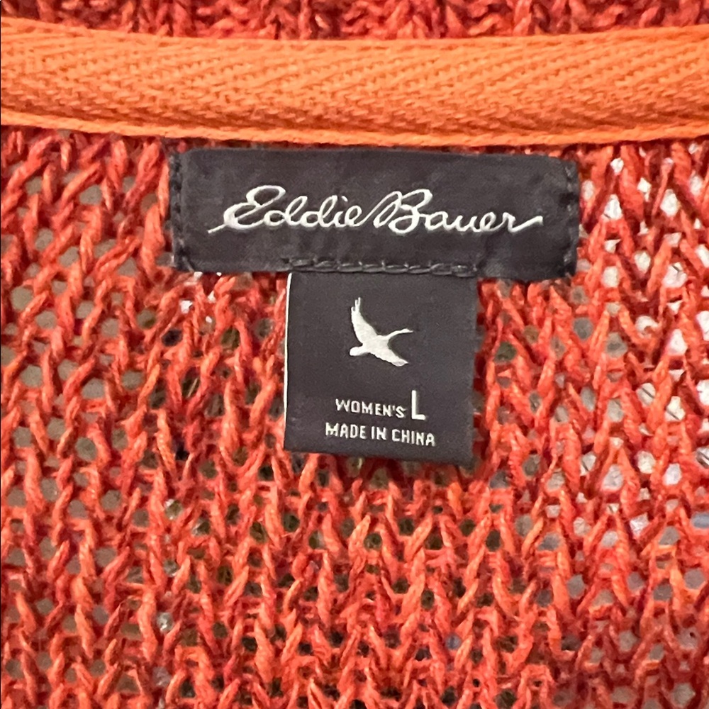 Eddie Bauer Vibrant Orange Women's Cardigan - Picture 2 of 8